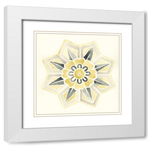Modern Medallions III White Modern Wood Framed Art Print with Double Matting by Vess, June Erica