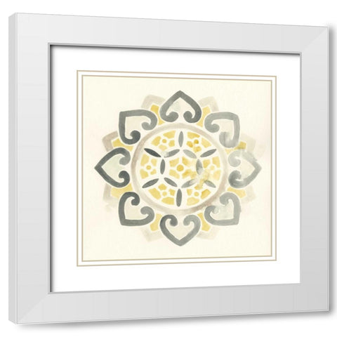 Modern Medallions IV White Modern Wood Framed Art Print with Double Matting by Vess, June Erica