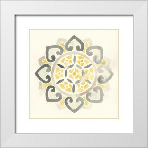 Modern Medallions IV White Modern Wood Framed Art Print with Double Matting by Vess, June Erica