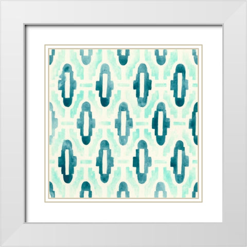 Ocean Tile III White Modern Wood Framed Art Print with Double Matting by Vess, June Erica