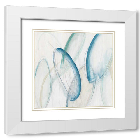 Discus I White Modern Wood Framed Art Print with Double Matting by Vess, June Erica