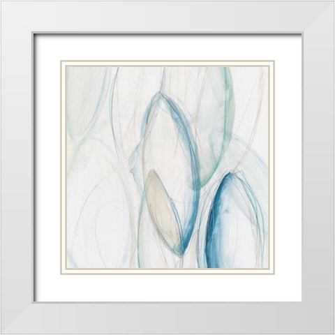 Discus II White Modern Wood Framed Art Print with Double Matting by Vess, June Erica