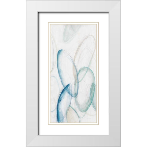 Discus III White Modern Wood Framed Art Print with Double Matting by Vess, June Erica