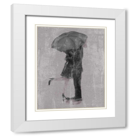 Rain Romance I White Modern Wood Framed Art Print with Double Matting by Studio W