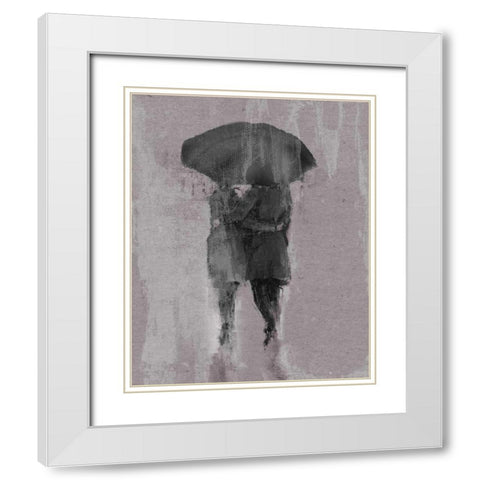 Rain Romance III White Modern Wood Framed Art Print with Double Matting by Studio W