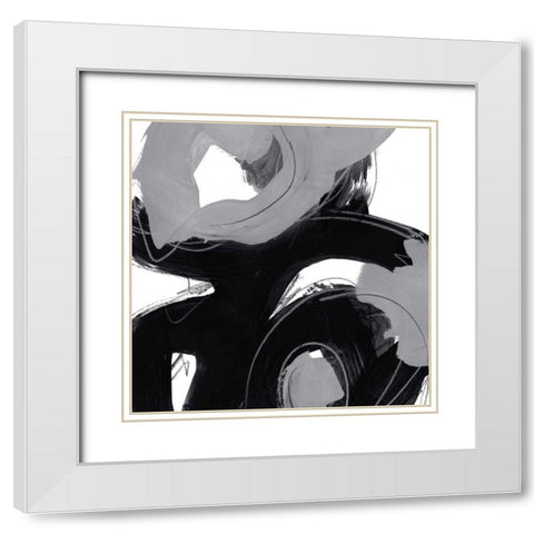Monochrome VII White Modern Wood Framed Art Print with Double Matting by Vess, June Erica