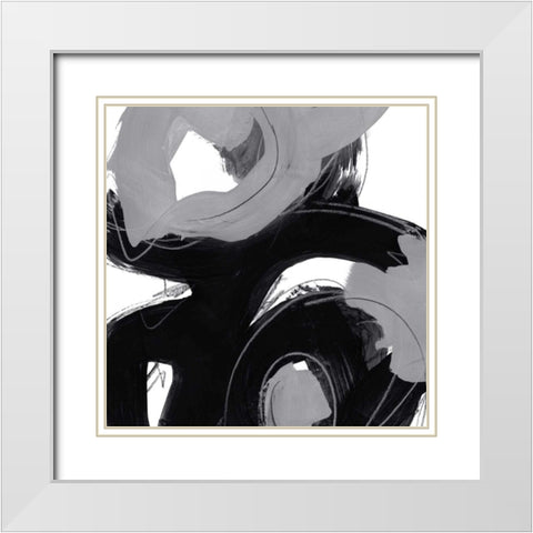 Monochrome VII White Modern Wood Framed Art Print with Double Matting by Vess, June Erica