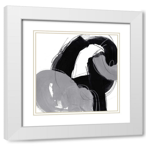 Monochrome IX White Modern Wood Framed Art Print with Double Matting by Vess, June Erica