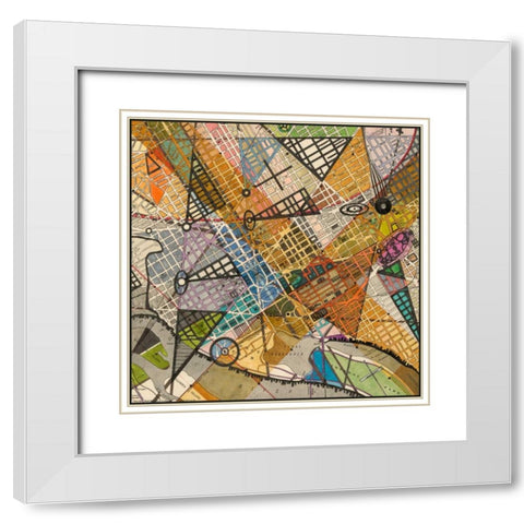 Modern Map of D.C. White Modern Wood Framed Art Print with Double Matting by Galapon, Nikki