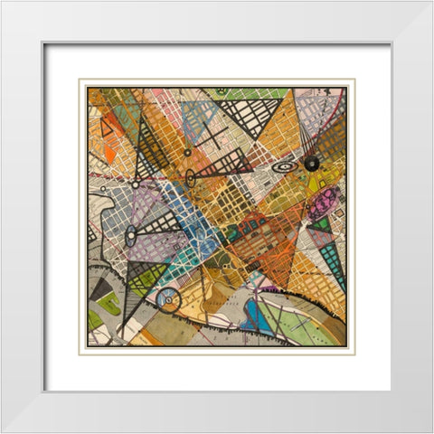 Modern Map of D.C. White Modern Wood Framed Art Print with Double Matting by Galapon, Nikki