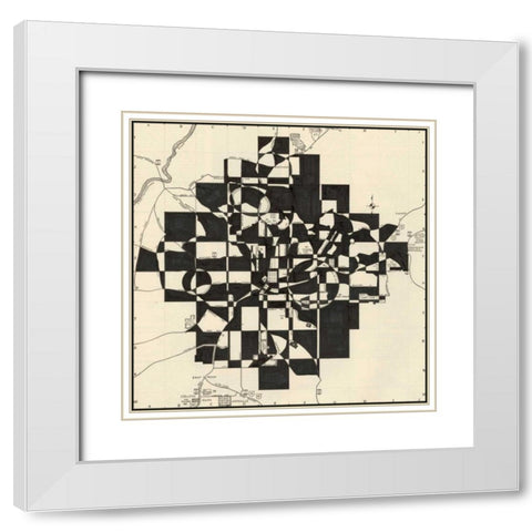 Modern Map of Atlanta White Modern Wood Framed Art Print with Double Matting by Galapon, Nikki