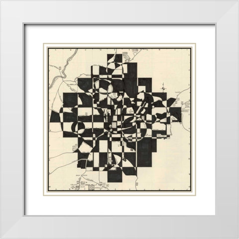Modern Map of Atlanta White Modern Wood Framed Art Print with Double Matting by Galapon, Nikki