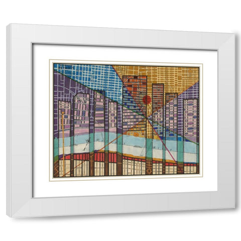 Modern Map of Detroit White Modern Wood Framed Art Print with Double Matting by Galapon, Nikki