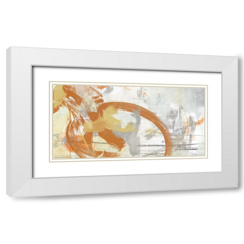 Tangerine and Grey I White Modern Wood Framed Art Print with Double Matting by Vess, June Erica
