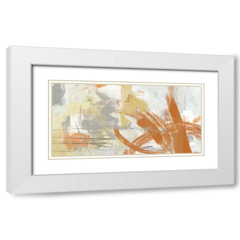 Tangerine and Grey II White Modern Wood Framed Art Print with Double Matting by Vess, June Erica