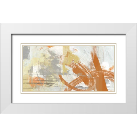 Tangerine and Grey II White Modern Wood Framed Art Print with Double Matting by Vess, June Erica