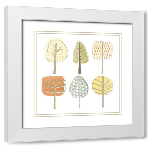 Pattern Grove I White Modern Wood Framed Art Print with Double Matting by Vess, June Erica