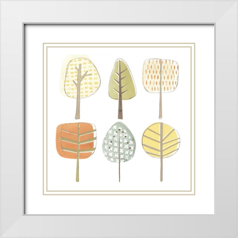 Pattern Grove I White Modern Wood Framed Art Print with Double Matting by Vess, June Erica