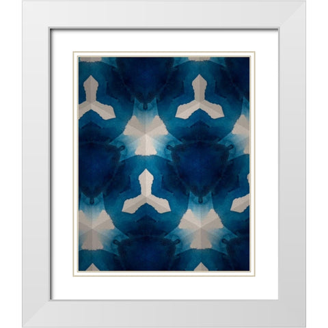 Sapphire Frost I White Modern Wood Framed Art Print with Double Matting by Stramel, Renee W.