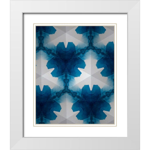 Sapphire Frost II White Modern Wood Framed Art Print with Double Matting by Stramel, Renee W.