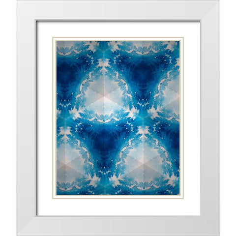 Sapphire Frost III White Modern Wood Framed Art Print with Double Matting by Stramel, Renee W.