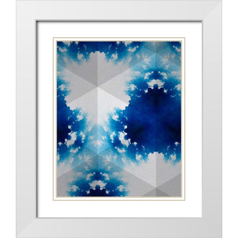 Sapphire Frost V White Modern Wood Framed Art Print with Double Matting by Stramel, Renee W.