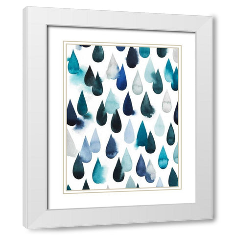 Water Drops I White Modern Wood Framed Art Print with Double Matting by Popp, Grace