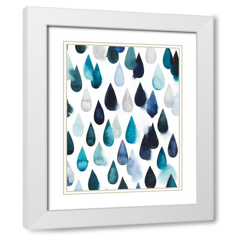 Water Drops II White Modern Wood Framed Art Print with Double Matting by Popp, Grace