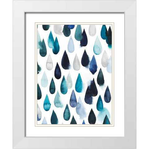 Water Drops II White Modern Wood Framed Art Print with Double Matting by Popp, Grace