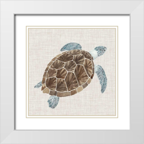 Sea Turtle I White Modern Wood Framed Art Print with Double Matting by McCavitt, Naomi