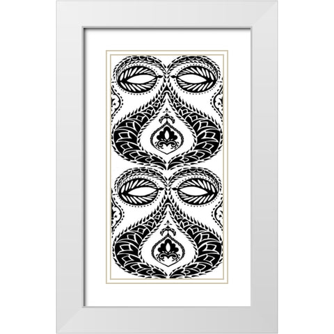 BandW Arabesque Panels I White Modern Wood Framed Art Print with Double Matting by Zarris, Chariklia