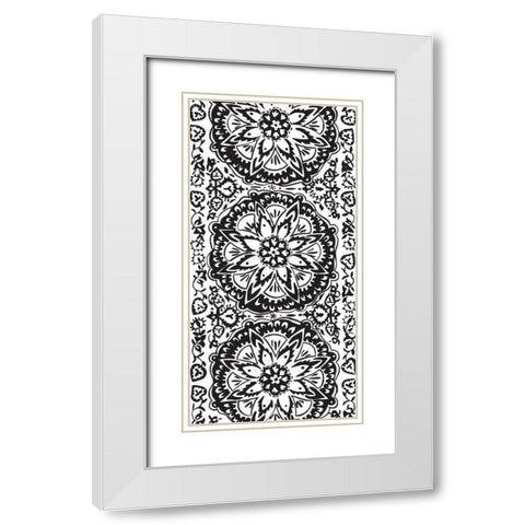 BandW Arabesque Panels IV White Modern Wood Framed Art Print with Double Matting by Zarris, Chariklia