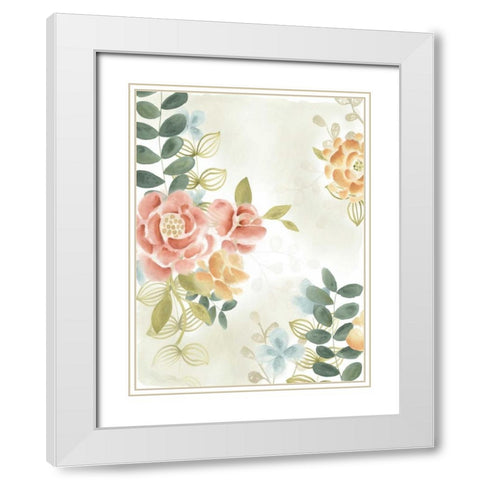 Soft Flower Collection I White Modern Wood Framed Art Print with Double Matting by Vess, June Erica