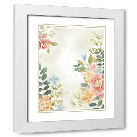 Soft Flower Collection II White Modern Wood Framed Art Print with Double Matting by Vess, June Erica