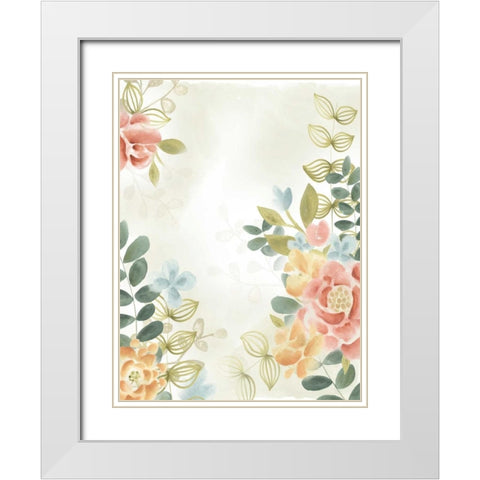 Soft Flower Collection II White Modern Wood Framed Art Print with Double Matting by Vess, June Erica