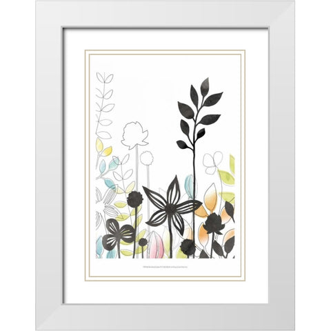 Sketchbook Garden IV White Modern Wood Framed Art Print with Double Matting by Vess, June Erica