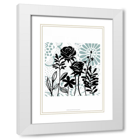 Floral Mist I White Modern Wood Framed Art Print with Double Matting by Studio W