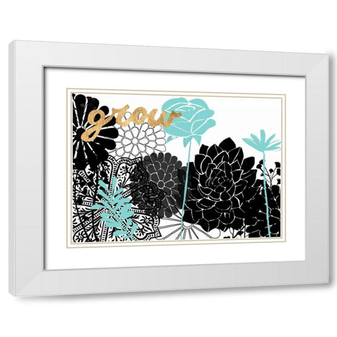 Lacy Garden I White Modern Wood Framed Art Print with Double Matting by Studio W