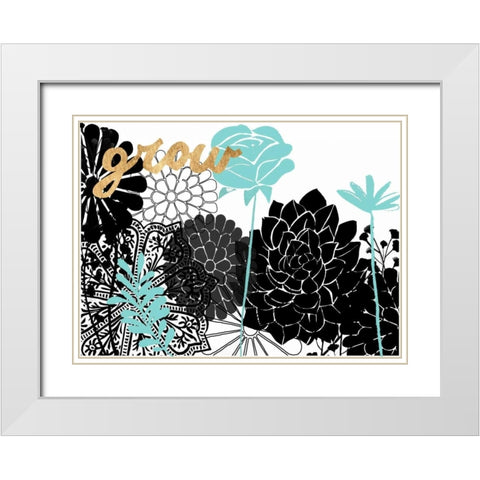 Lacy Garden I White Modern Wood Framed Art Print with Double Matting by Studio W