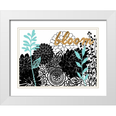 Lacy Garden II White Modern Wood Framed Art Print with Double Matting by Studio W
