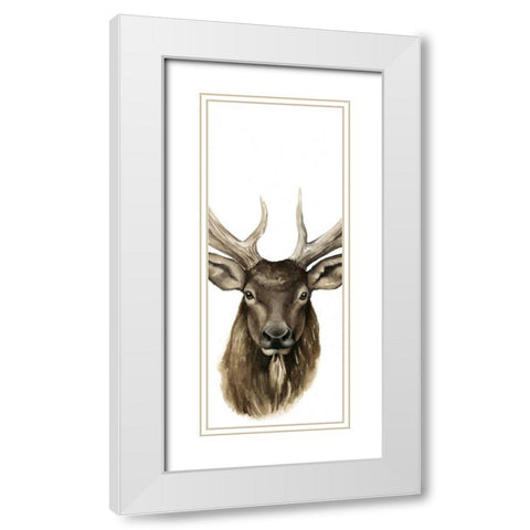 Triptych Elk II White Modern Wood Framed Art Print with Double Matting by Popp, Grace