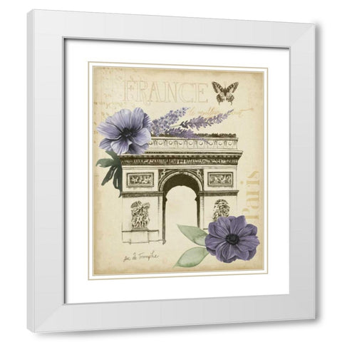 Paris Ephemera I White Modern Wood Framed Art Print with Double Matting by Popp, Grace