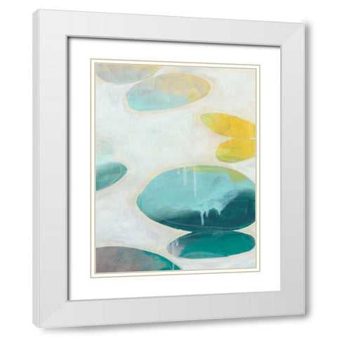 Stacking Stones I White Modern Wood Framed Art Print with Double Matting by Vess, June Erica