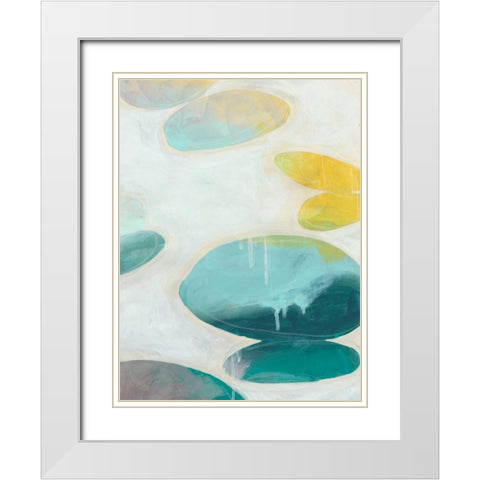 Stacking Stones I White Modern Wood Framed Art Print with Double Matting by Vess, June Erica