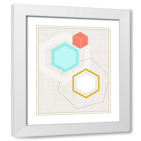 Mod Geometry I White Modern Wood Framed Art Print with Double Matting by Fagalde, Jarman