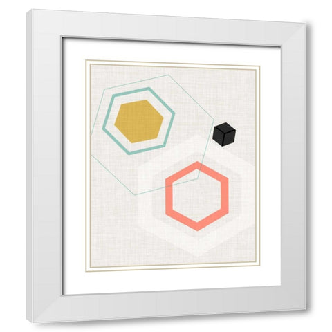 Mod Geometry II White Modern Wood Framed Art Print with Double Matting by Fagalde, Jarman