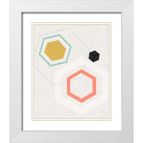 Mod Geometry II White Modern Wood Framed Art Print with Double Matting by Fagalde, Jarman
