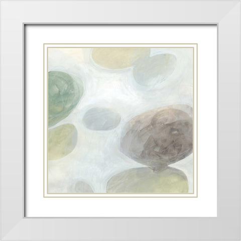 Stone Story II White Modern Wood Framed Art Print with Double Matting by Vess, June Erica