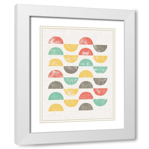 Mod Block Prints I White Modern Wood Framed Art Print with Double Matting by Popp, Grace