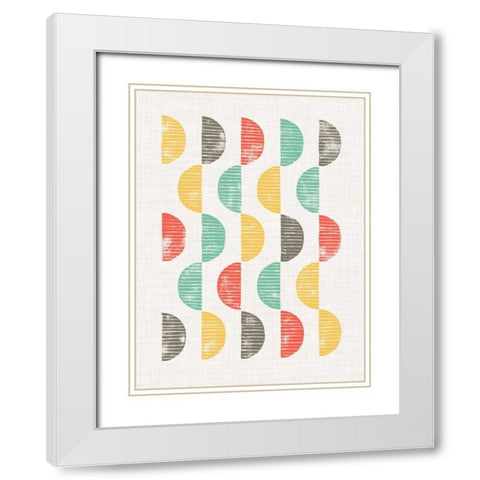 Mod Block Prints II White Modern Wood Framed Art Print with Double Matting by Popp, Grace